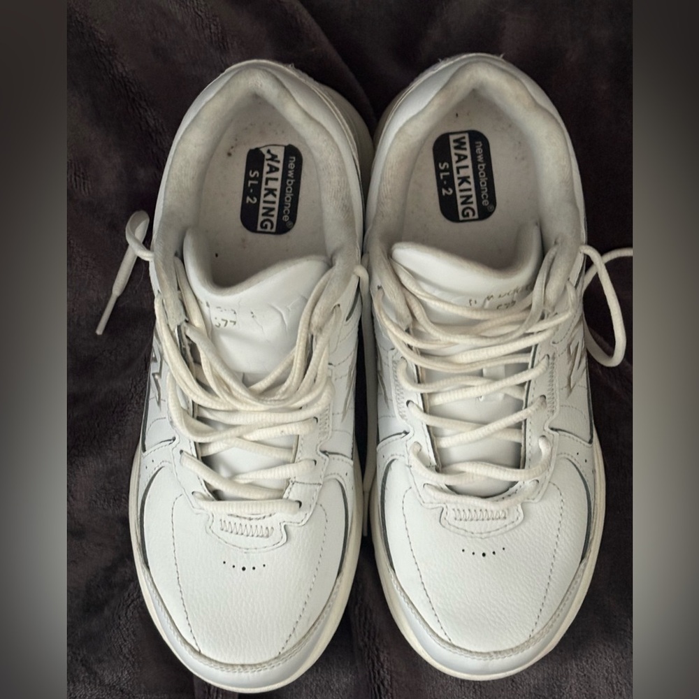 New Balance 577 SL-2 White Leather Walking Shoes Sneakers Comfort Support